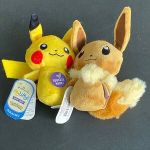 Hallmark Itty Bittys Pikachu and Eevee Plush Toys